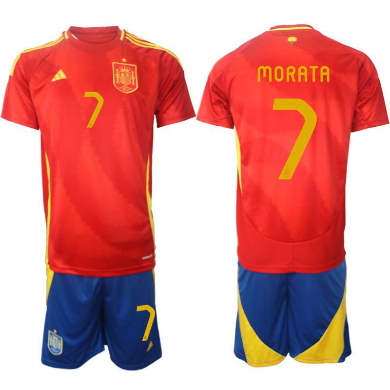 Men 2024-2025 Season Spain home red #7 Soccer Jerseys->->Soccer Country Jersey